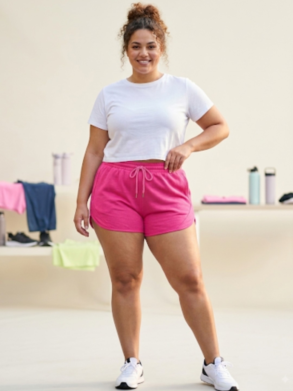 Victoria's Secret PINK Fleece Curved Hem Cotton Shorts - BRIGHT PINK XXL NWT